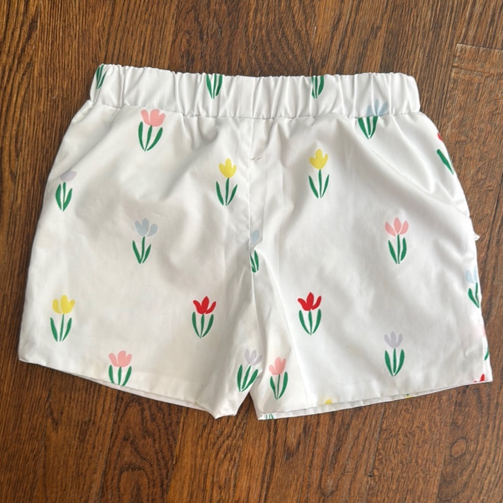 Floral Print White Shorts - Picture 3 of 5